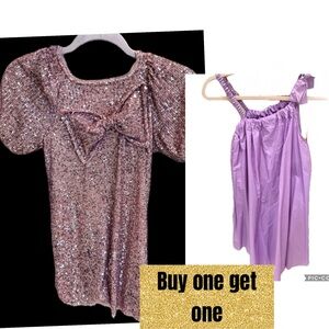 Zara Purple sleeveless dress (NWT) and bonus! glitter dress with Bow